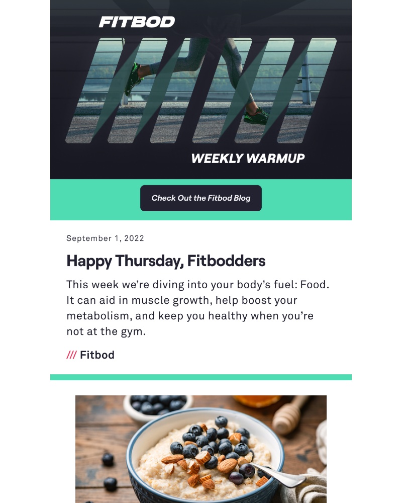 Fitbod - Food = fuel [Weekly Warmup]