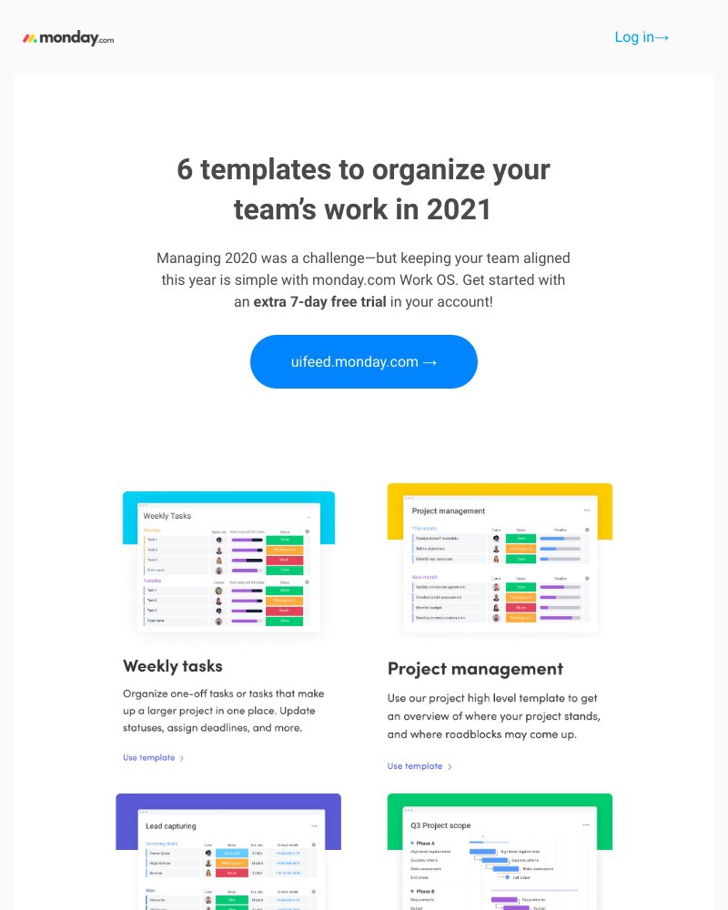 Monday - for Uifeed - you’ve got templates waiting in your account