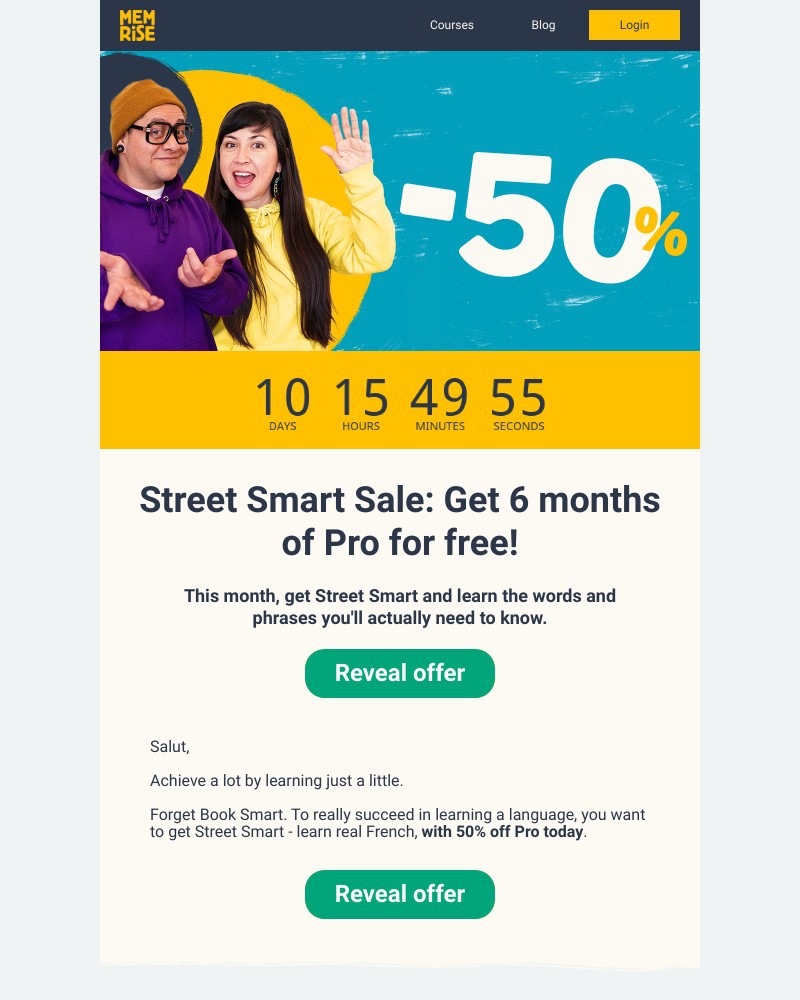 Memrise - Forget Book Smart. Get Street Smart with 50% off