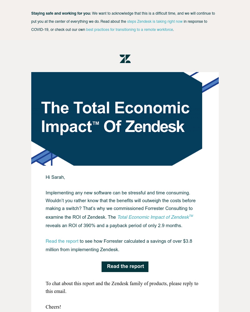 Zendesk - Forrester reports on the true ROI of Zendesk
