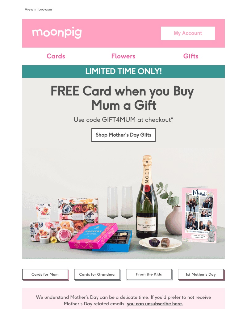 Moonpig - FREE card when you buy any gift!
