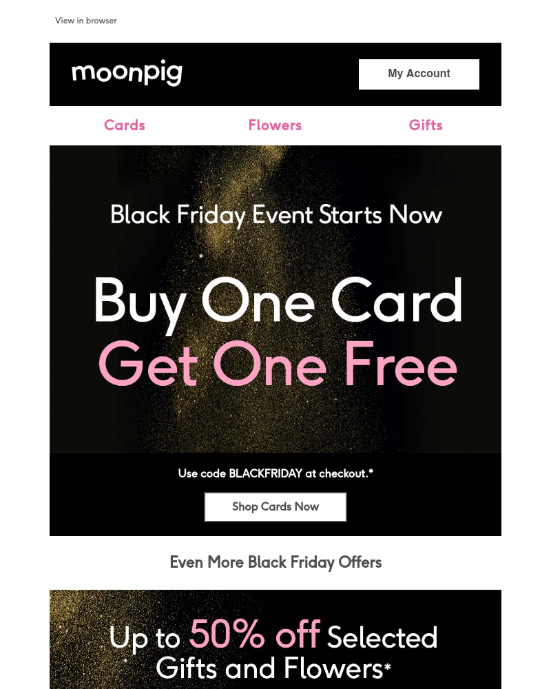 Moonpig - FREE cards for Black Friday?! Whaaaaa?