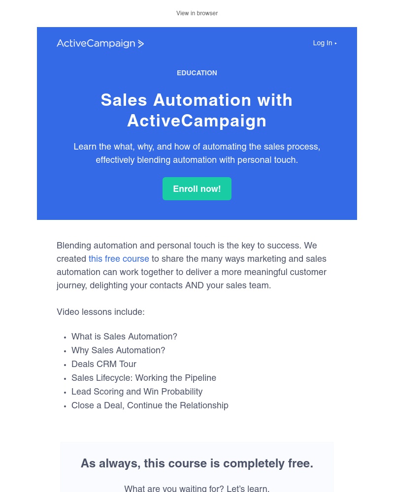  - [Free Training] Our sales automation course is live