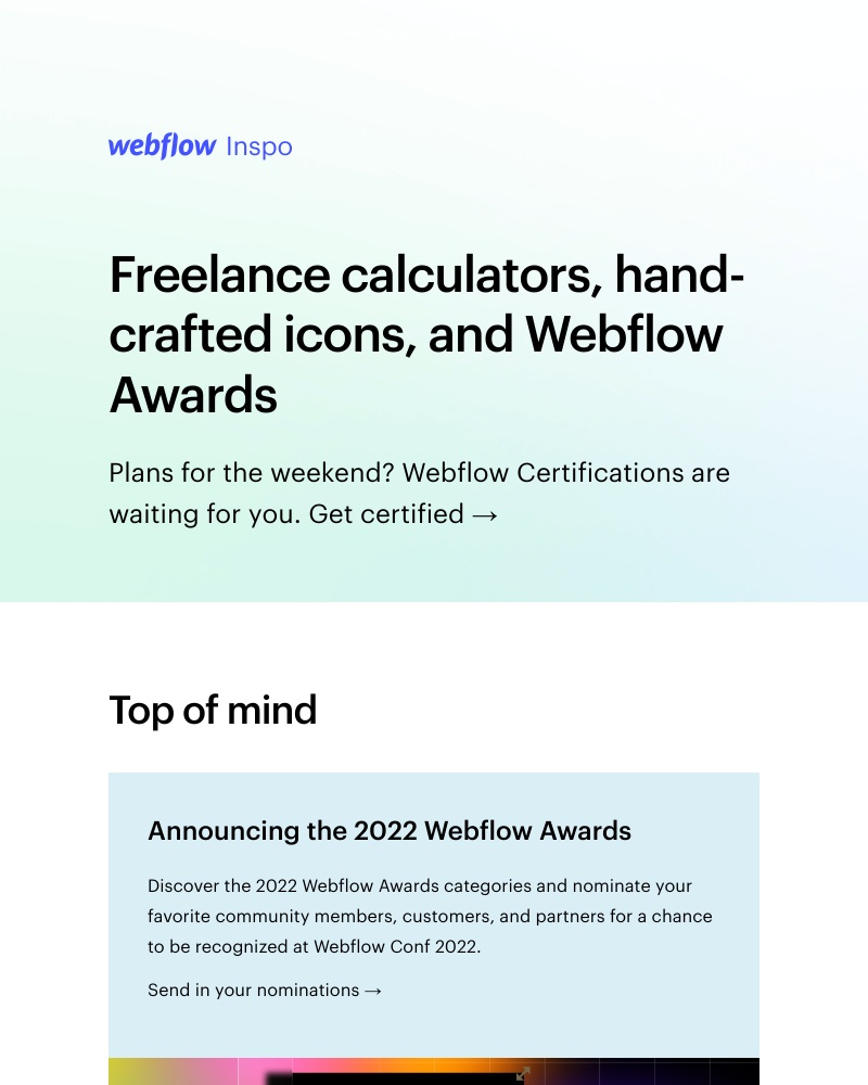 Webflow - Freelance calculators, hand-crafted icons, and Webflow Awards 🏆