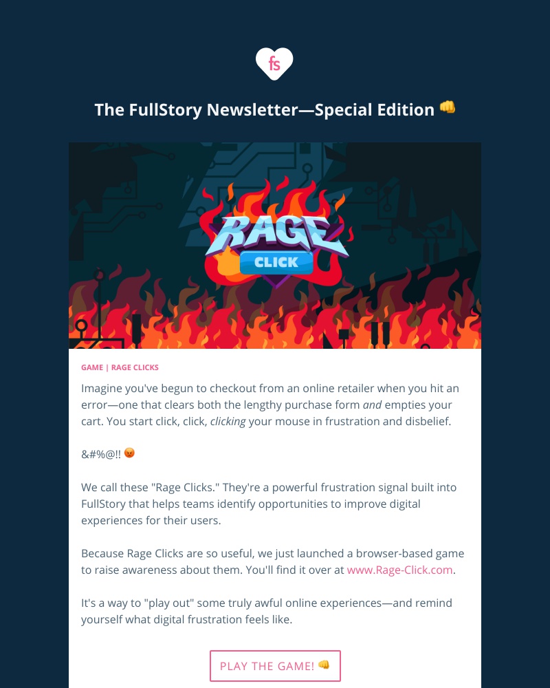 Fullstory - FullStory News & Events: Play "Rage Click" The Game