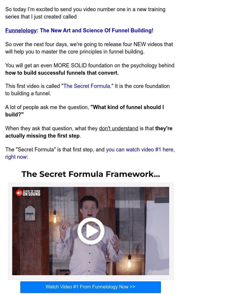 ClickFunnels - Funnelology (Video 1 of 4) "The Secret Formula"