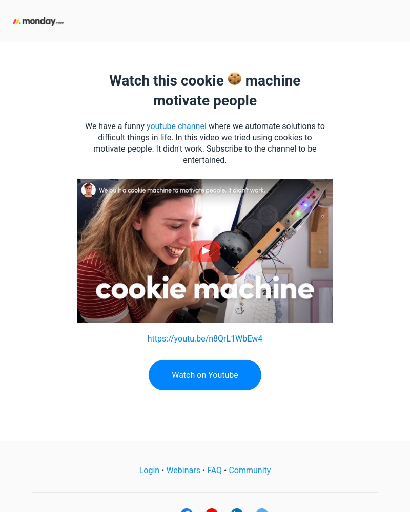 Monday - funny video: can you motivate people with cookies?