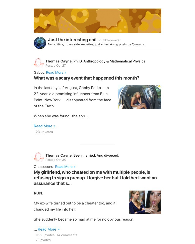 Quora - Gabby.   - What was a scary event that happened this month?