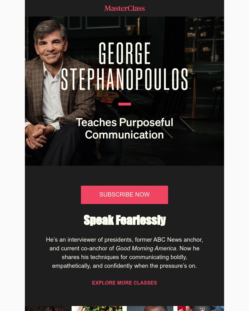  - George Stephanopoulos is your new instructor