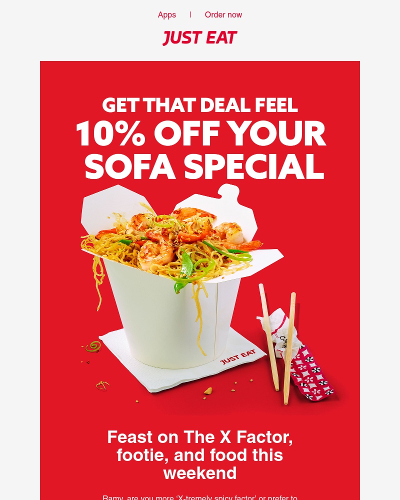 Just Eat - 🥡 Get 10% off this weekend, Ramy 