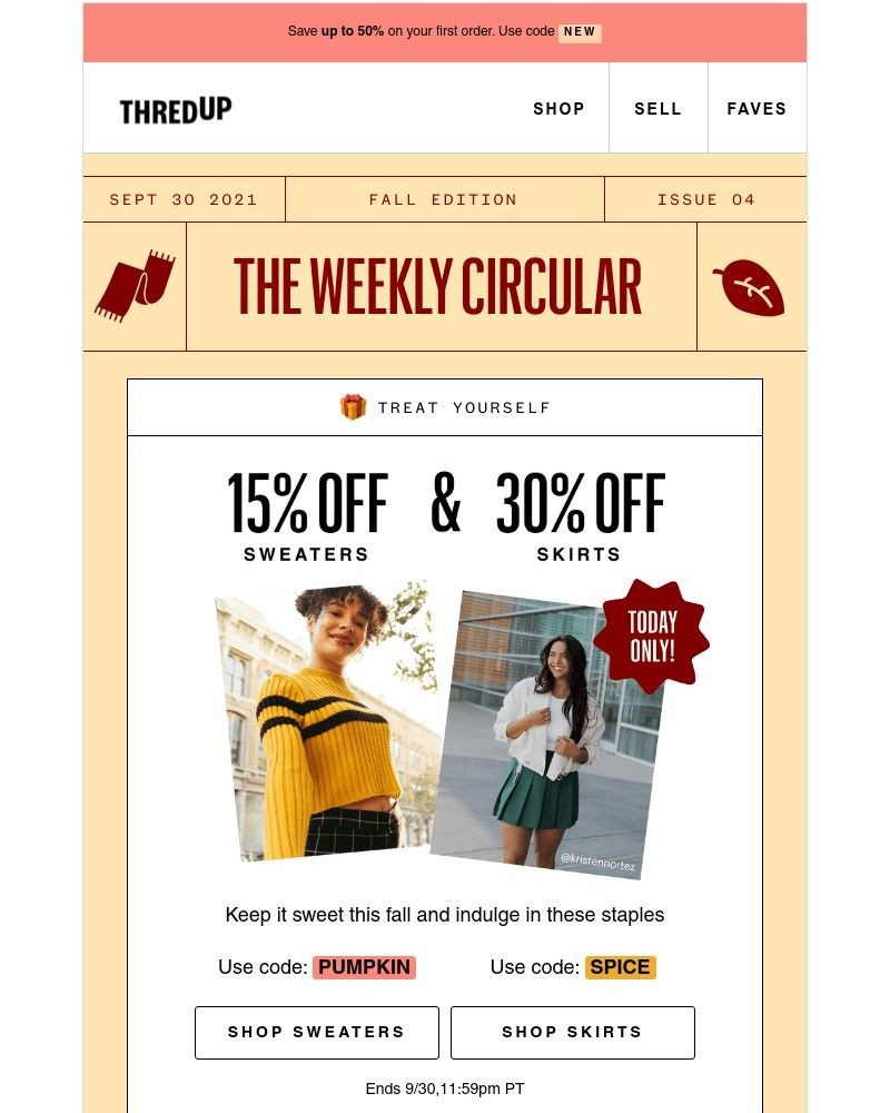 thredUP - ⭐ Get 15% + 30% off ?? AND ??