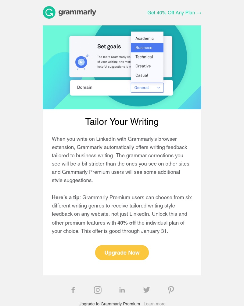 Grammarly - Get 40% Off Any Individual Plan + Land Your Next Gig With Style