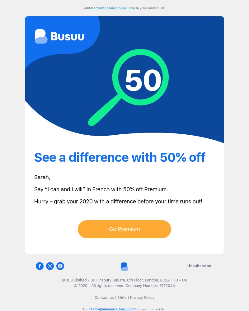 Busuu - Get 50% off Premium to end 2020 transformed 🌐     