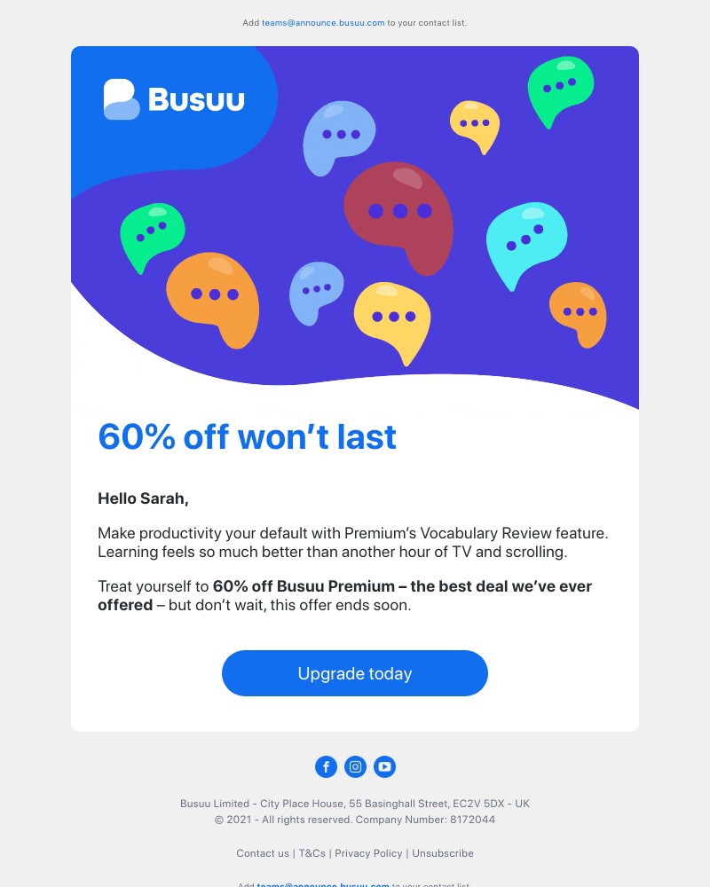 Busuu - Get 60% off before it’s gone 🙀 Our best deal ever ends soon 