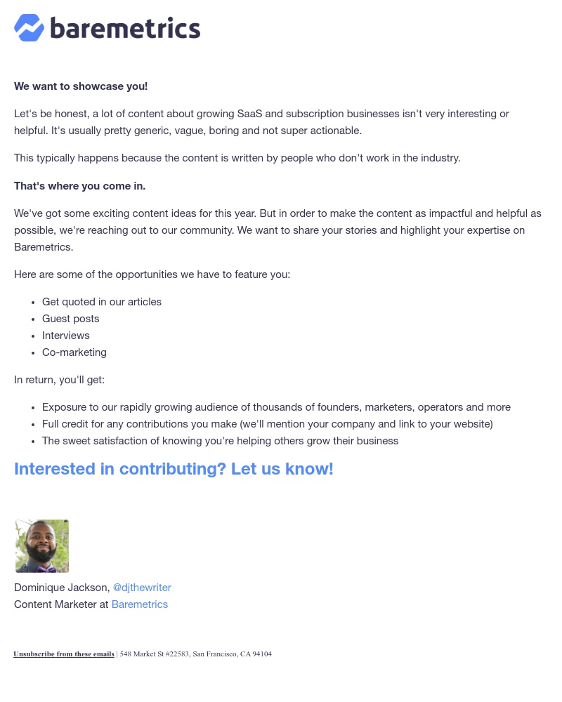 Baremetrics - Get featured on Baremetrics!