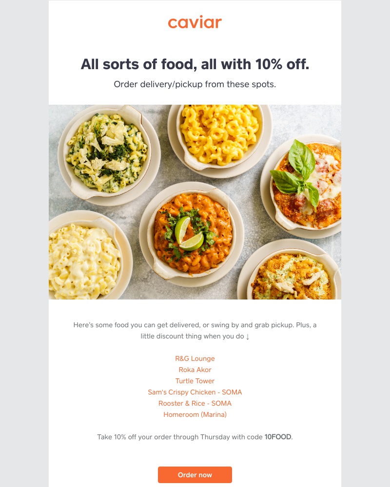  - Get food from these spots. Get 10% off, too.