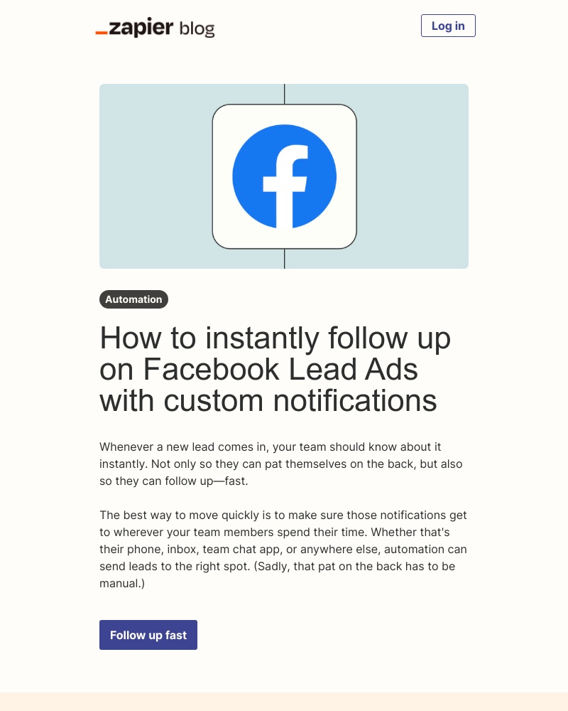 Zapier - Get instant notifications for leads