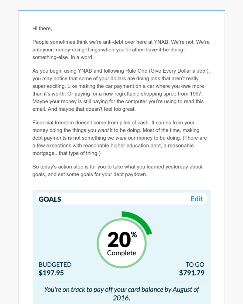 YNAB - Get on a budget, get out of debt