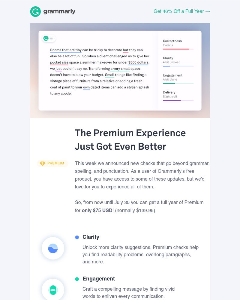 Grammarly - Get one year of Premium for just $75 (hint: you'll save a lot)