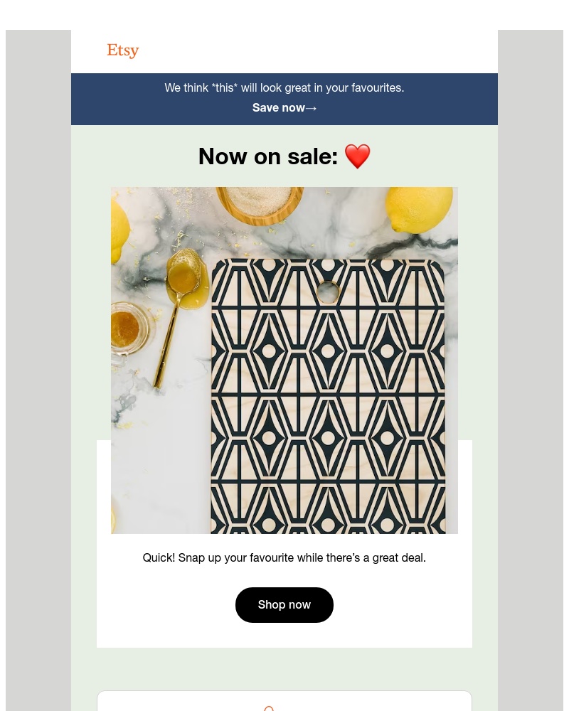 Etsy - Get prepped for a certain sale...