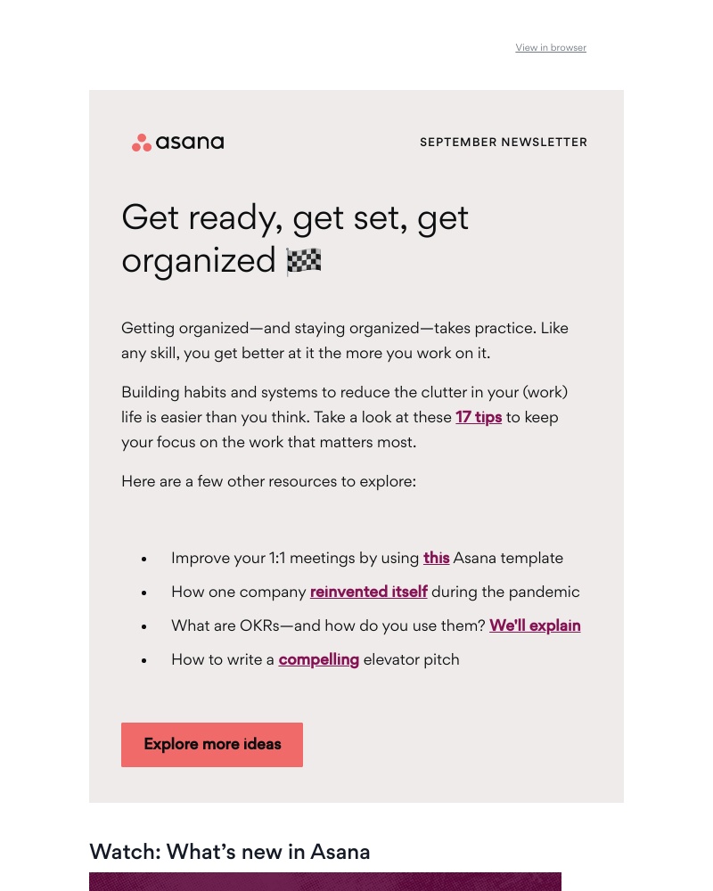 Asana - Get ready, get set, get organized
