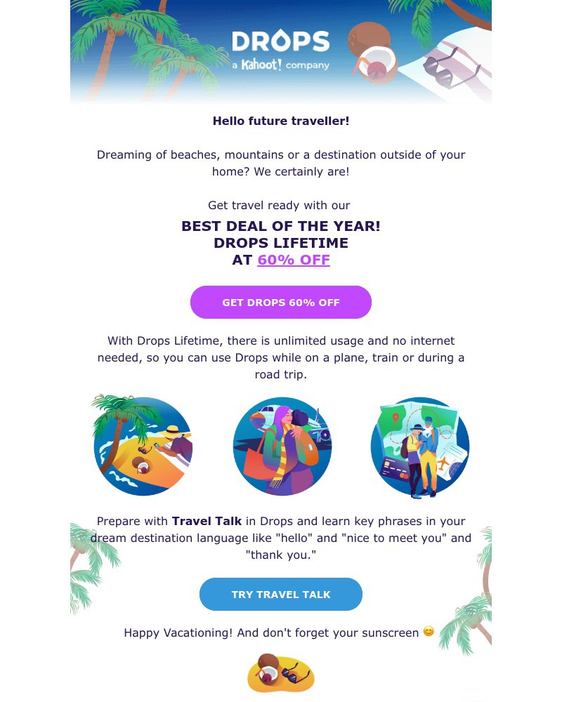 Drops - Get ready to Travel again + 60% savings 🌴 🛫