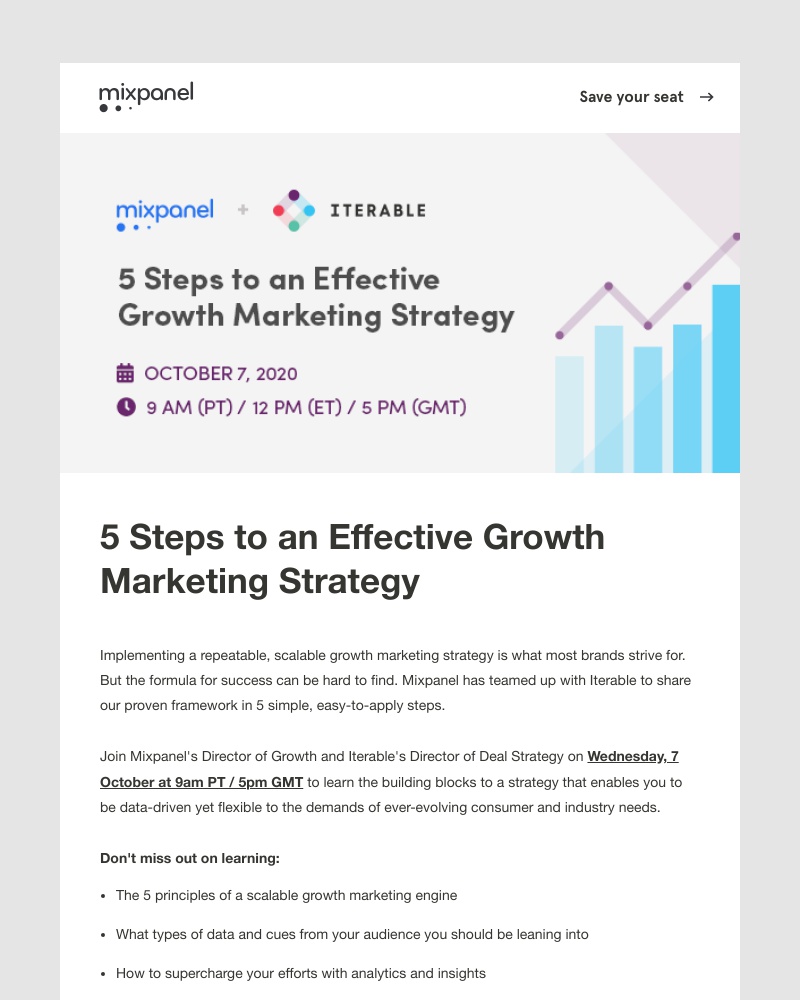 Mixpanel - Get the 5-step formula for effective growth marketing – join on 7th Oct.