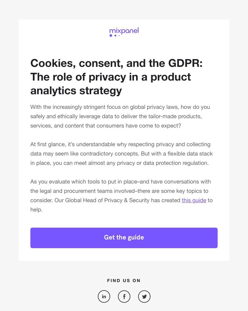 Mixpanel - Get the guide: Navigating privacy in a product analytics strategy