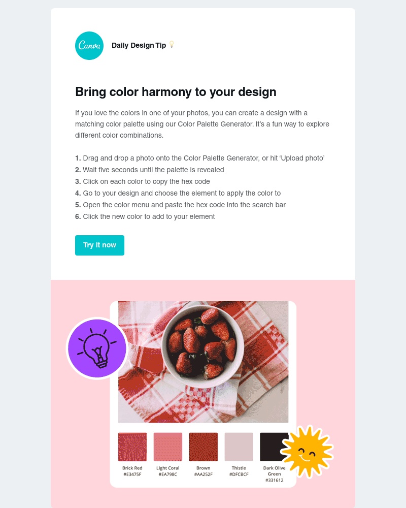 Canva - Get the perfect color palette from your uploaded photos