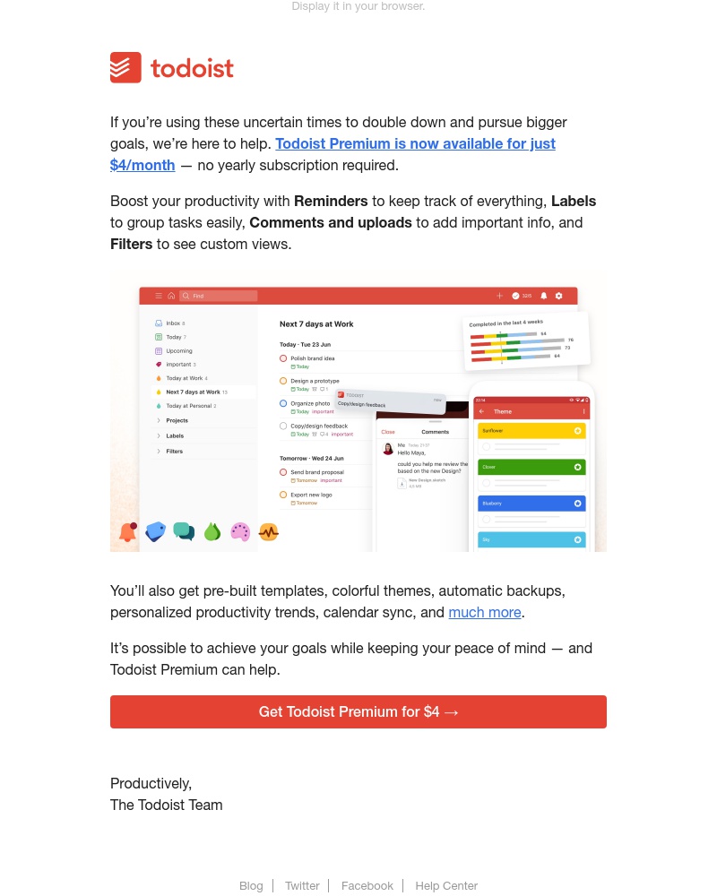 Todoist - Get Todoist Premium for just $4/month ✨