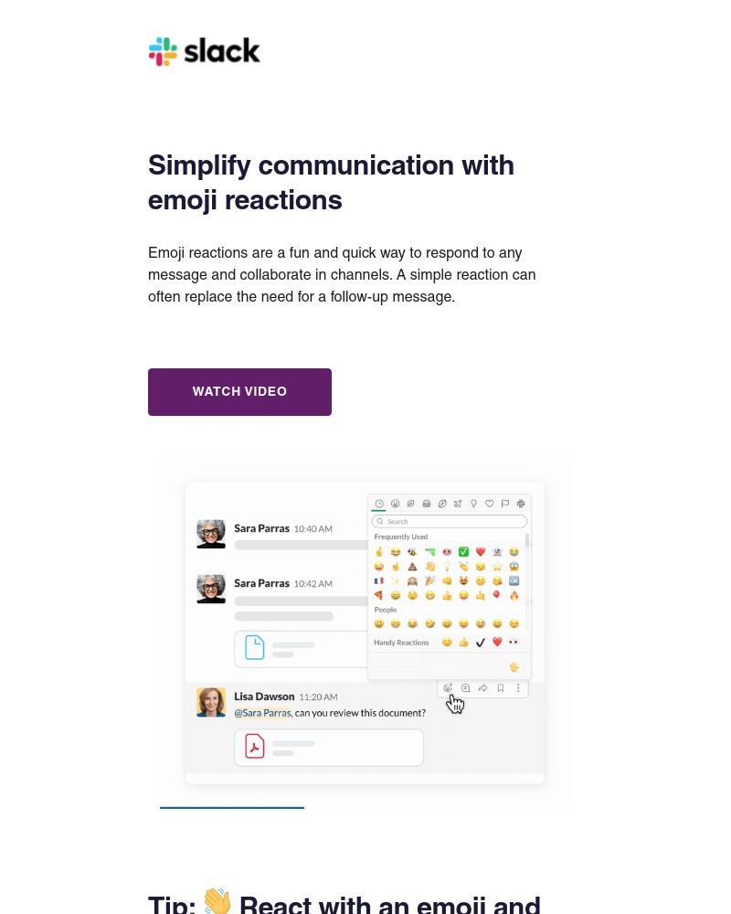 Slack - Get work done with emoji reactions