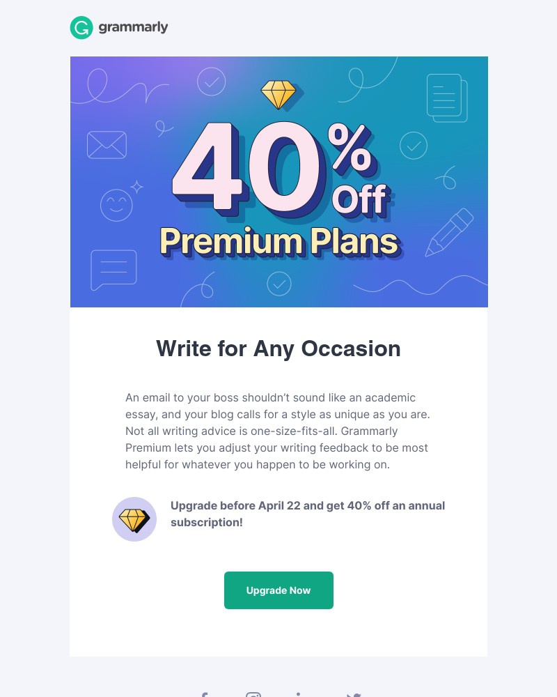 Grammarly - Get writing support across platforms with 40% OFF