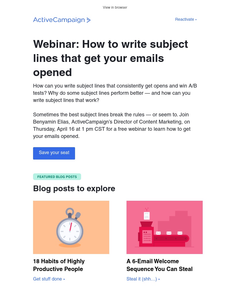  - Get your email subject lines here