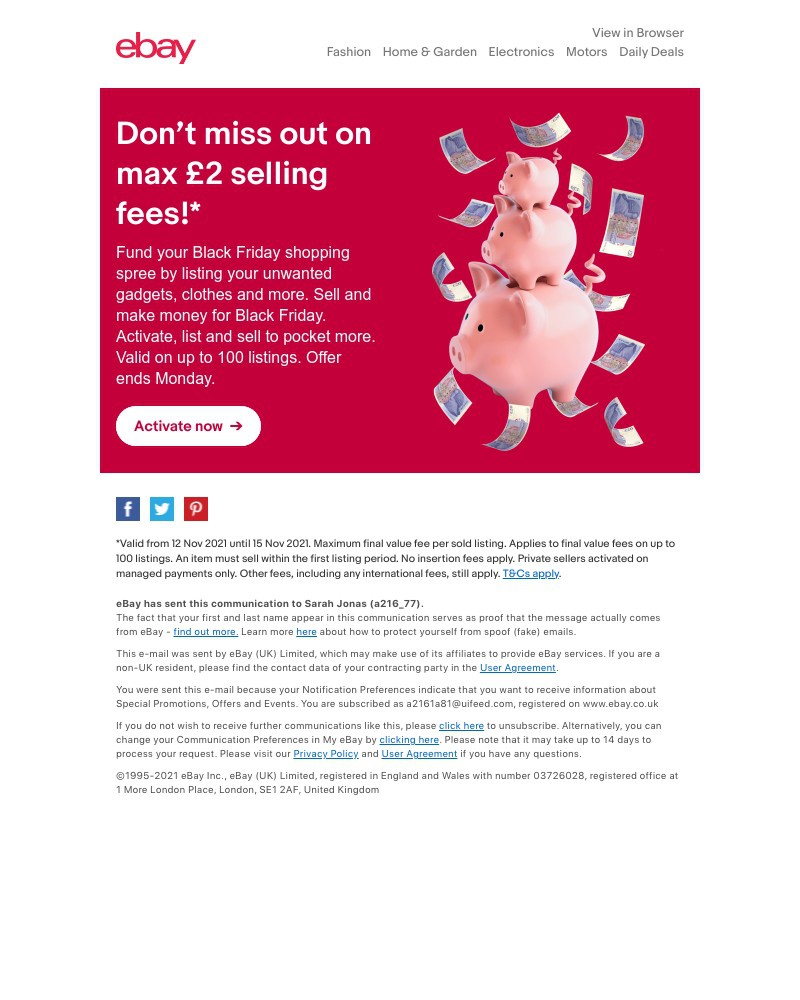 eBay - Get your sell on with max £2 selling fees! 💸