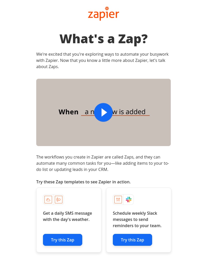  - Getting started: What's a Zap?