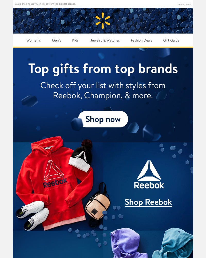 Walmart - 🎁 Gifts from Reebok, Champion, Justice, & more