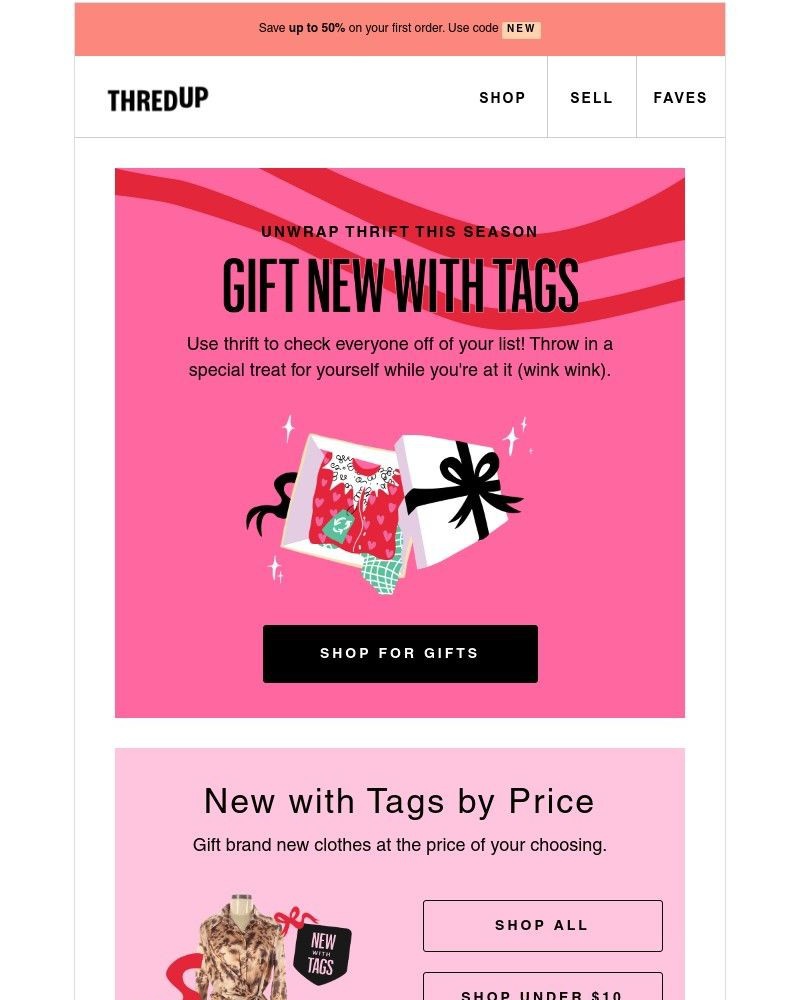 thredUP - Give the gift of thrift, TAGS ON! 🎁🤩✨