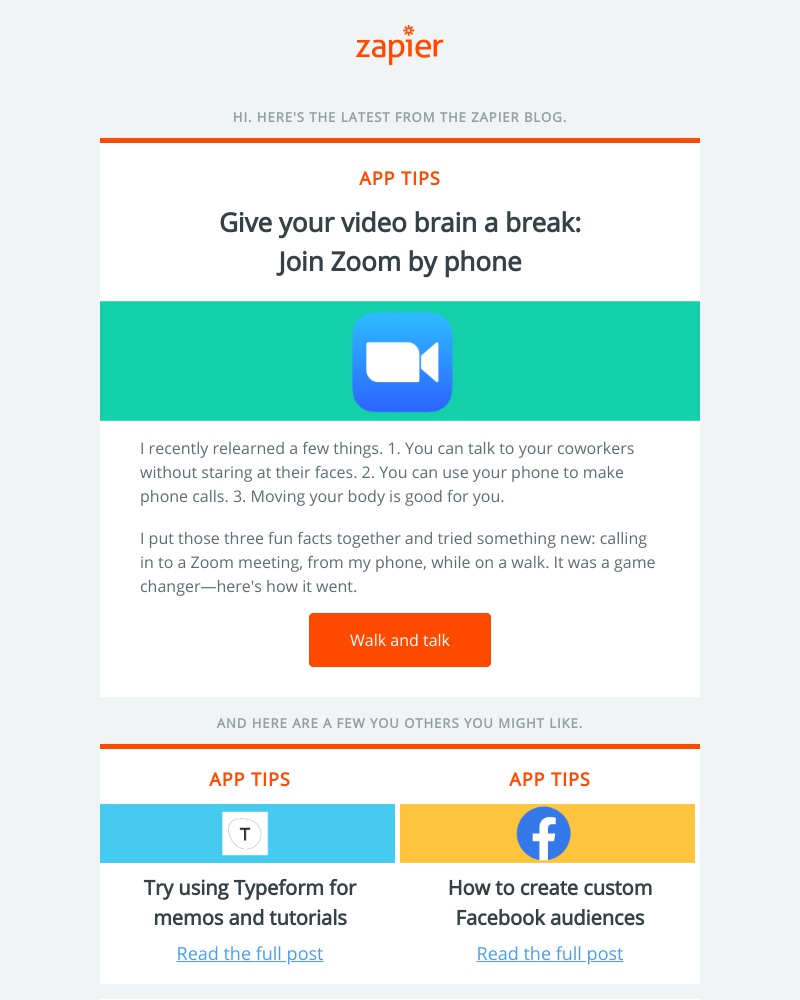 Zapier - Give your video brain a break: Join Zoom by phone