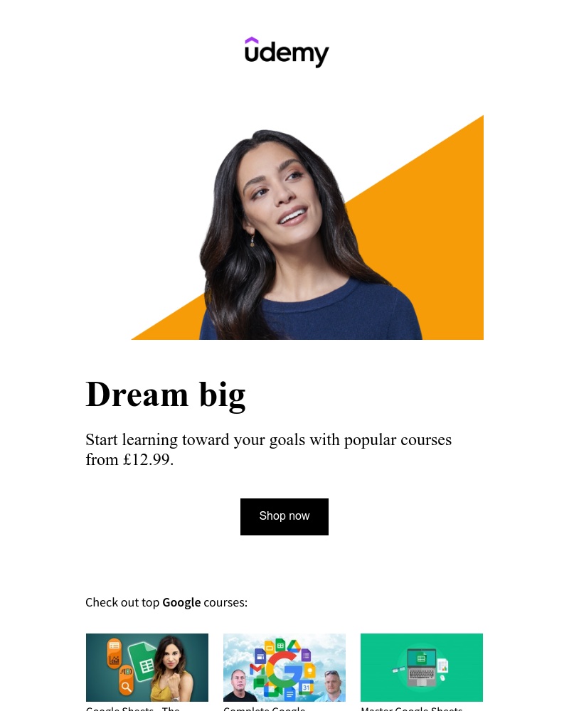 Udemy - Go after your goals with popular courses from £12.99