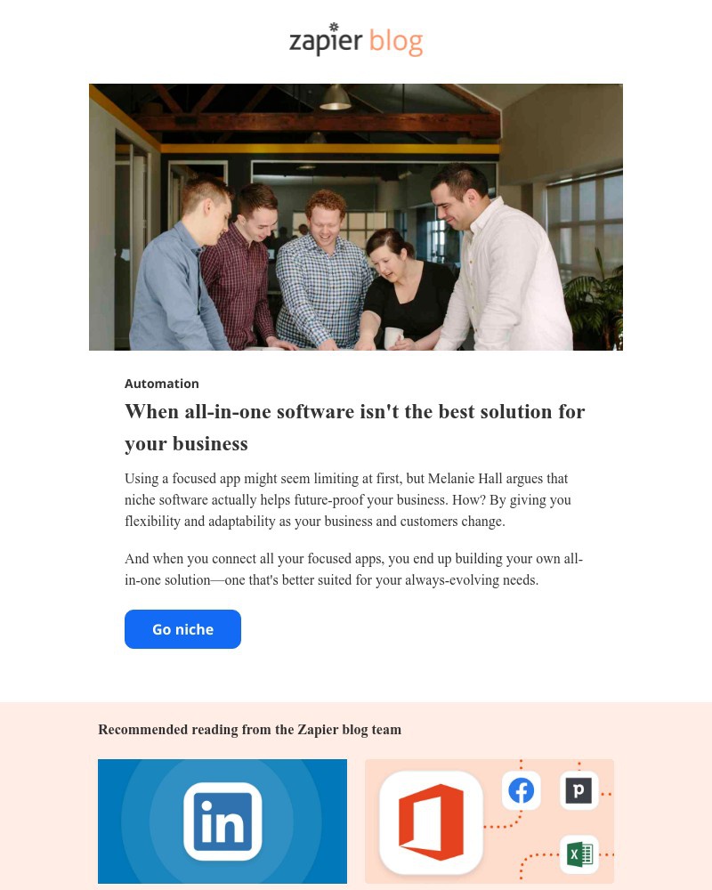 Zapier - Go niche with your apps