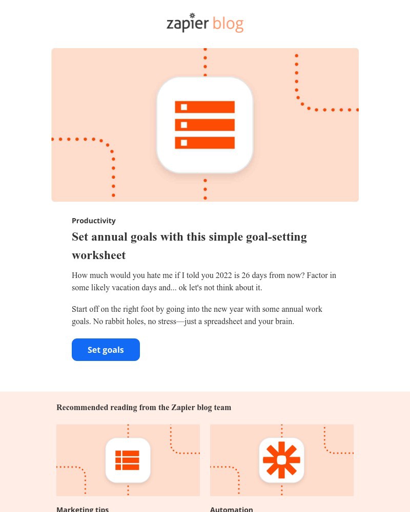 Zapier - Goal-setting without the headache