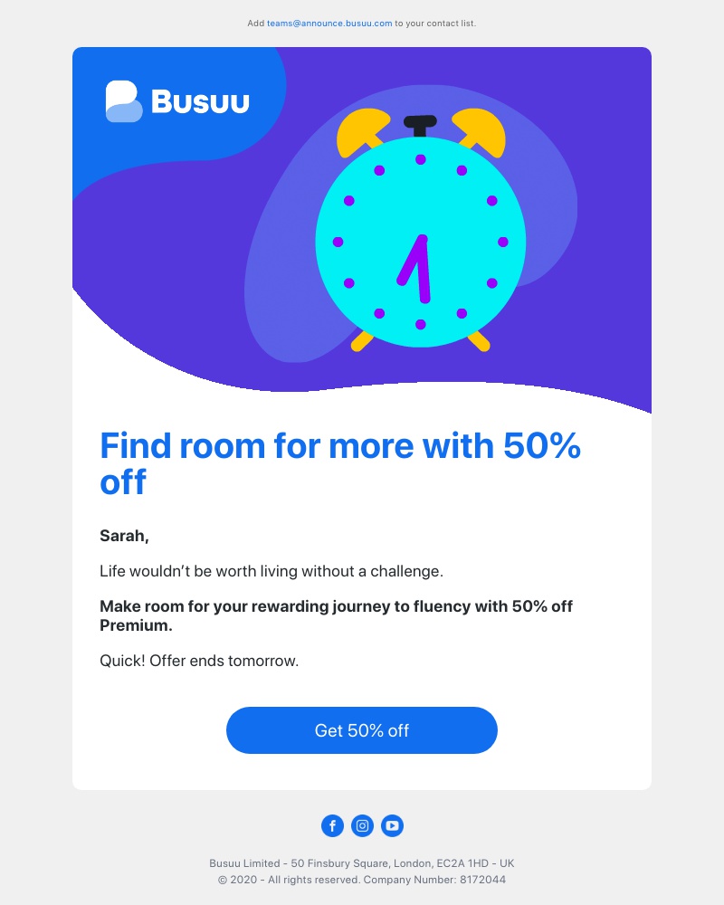 Busuu - Grab 50% off Premium, and you’ll uncover a new opportunity 🔓     