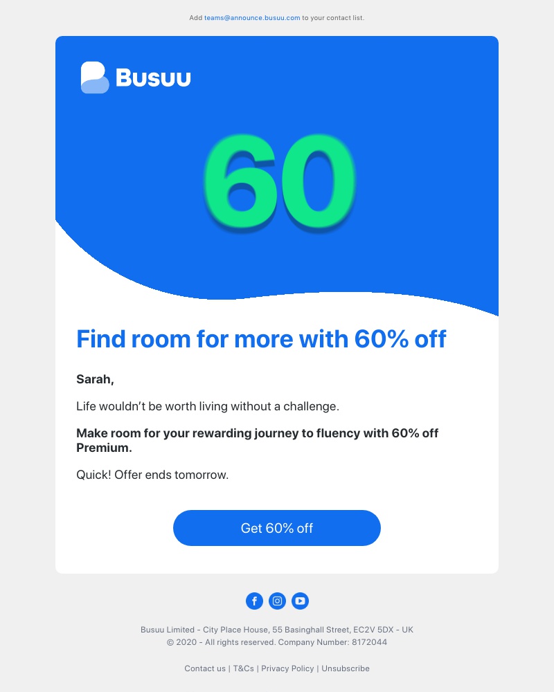 Busuu - Grab 60% off Premium, and you’ll uncover a new opportunity 🔓