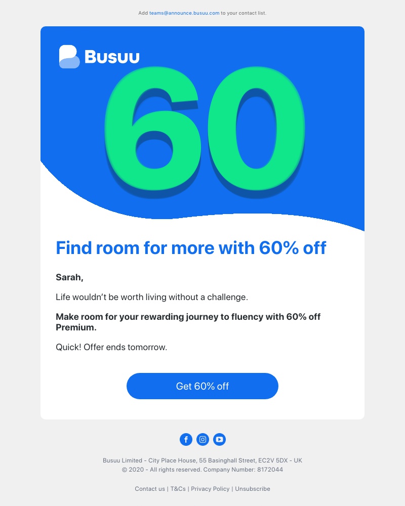 Busuu - Grab 60% off Premium, and you’ll uncover a new opportunity 🔓