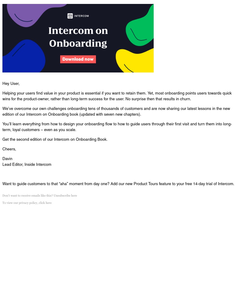 Intercom - Grab our new, improved Onboarding book