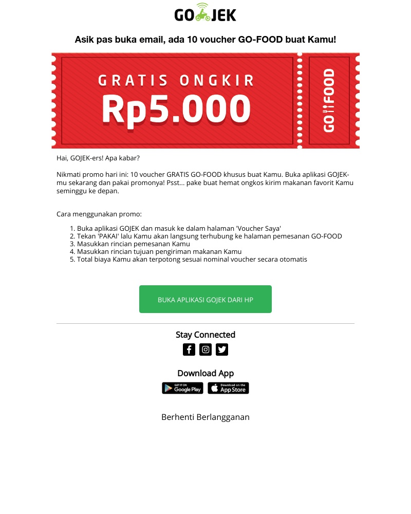Go-Jek - GRATIS ONGKIR GO-FOOD Cuma Buat Kamu