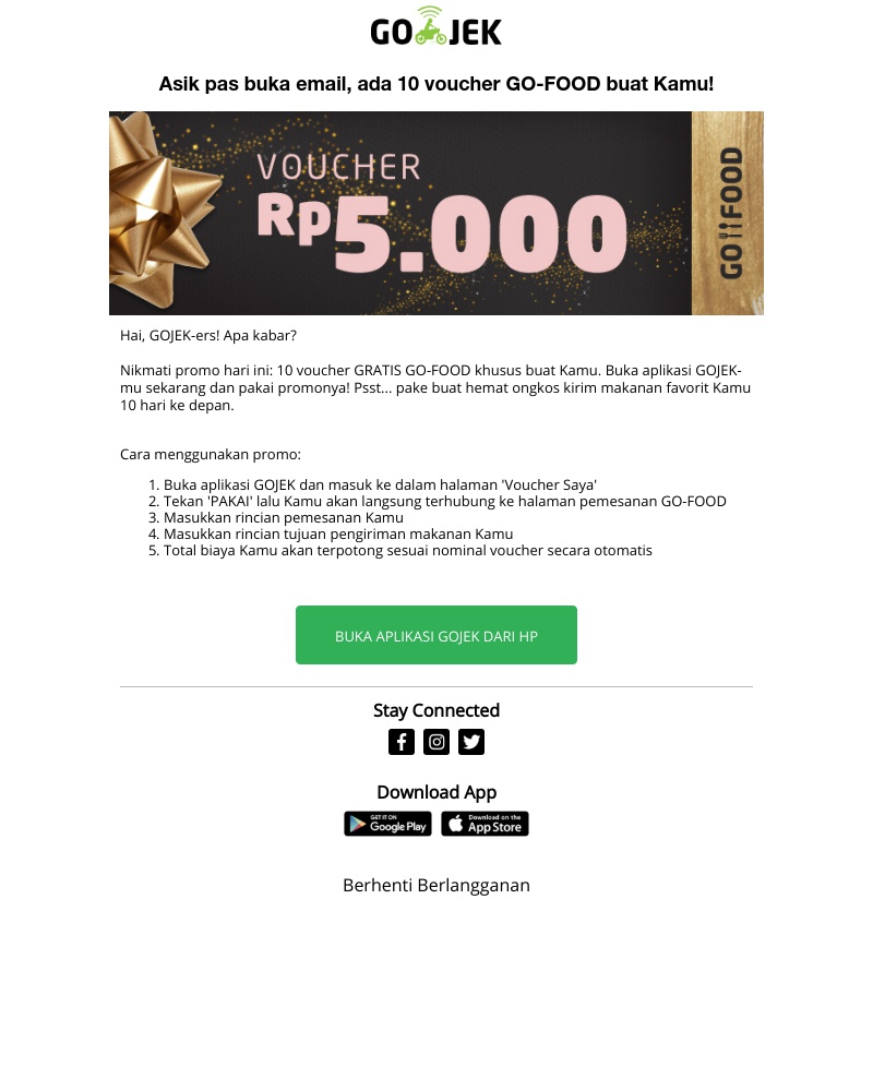 Go-Jek - GRATIS ONGKIR GO-FOOD Cuma Buat Kamu