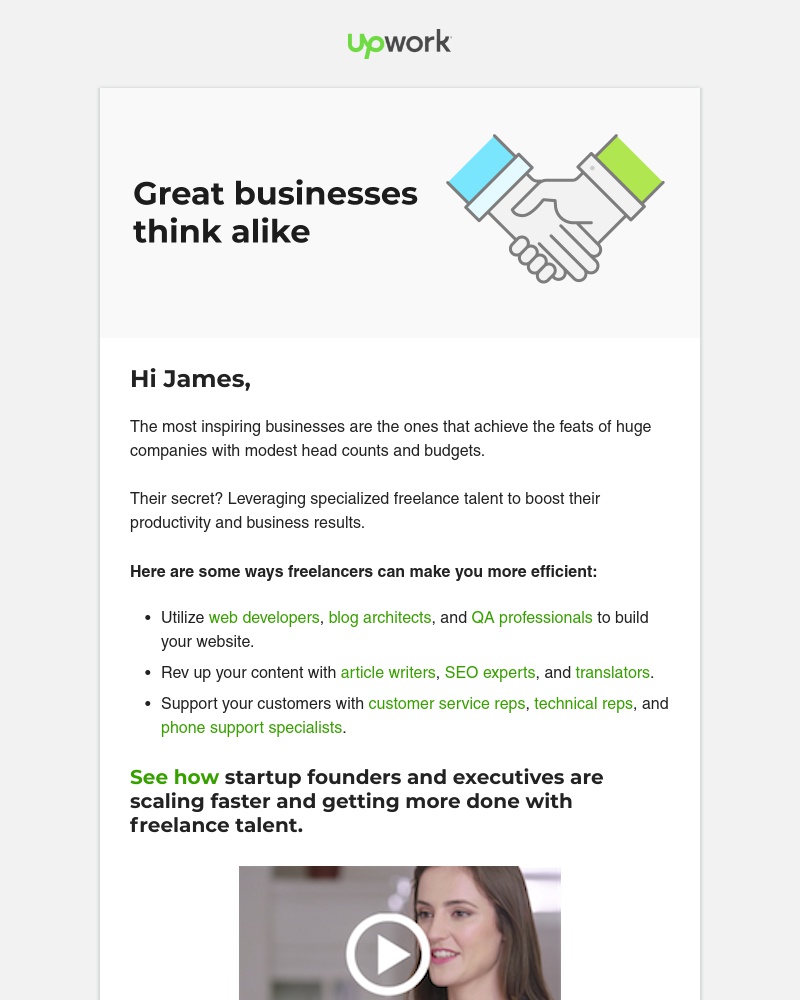 Upwork - Great businesses think alike