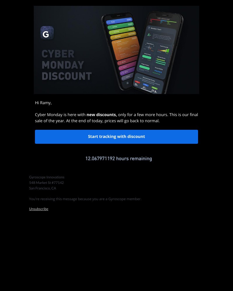 Gyroscope - Gyroscope Cyber Sale: Final Hour! ⏰✨