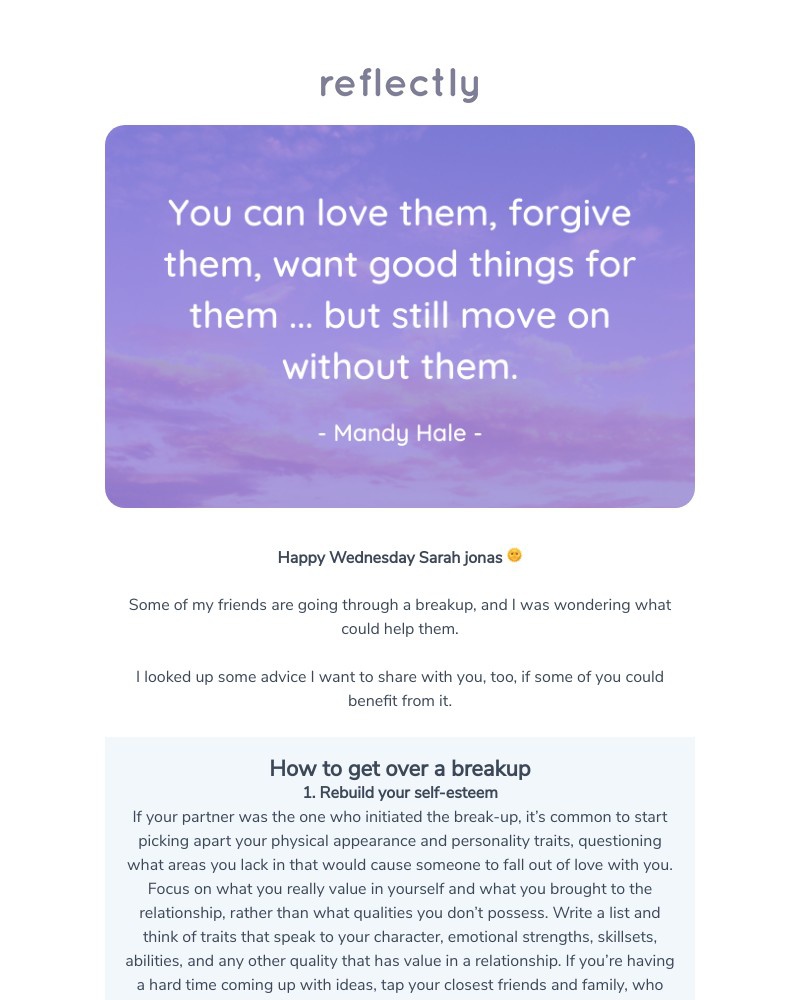 Reflectly - Had a breakup recently? 💔
